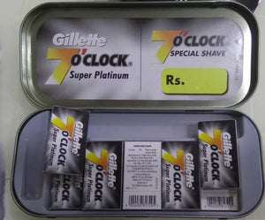 Gillette 7 o clock Super Platinum Double Edge Shaving Blades | 100 blade pack